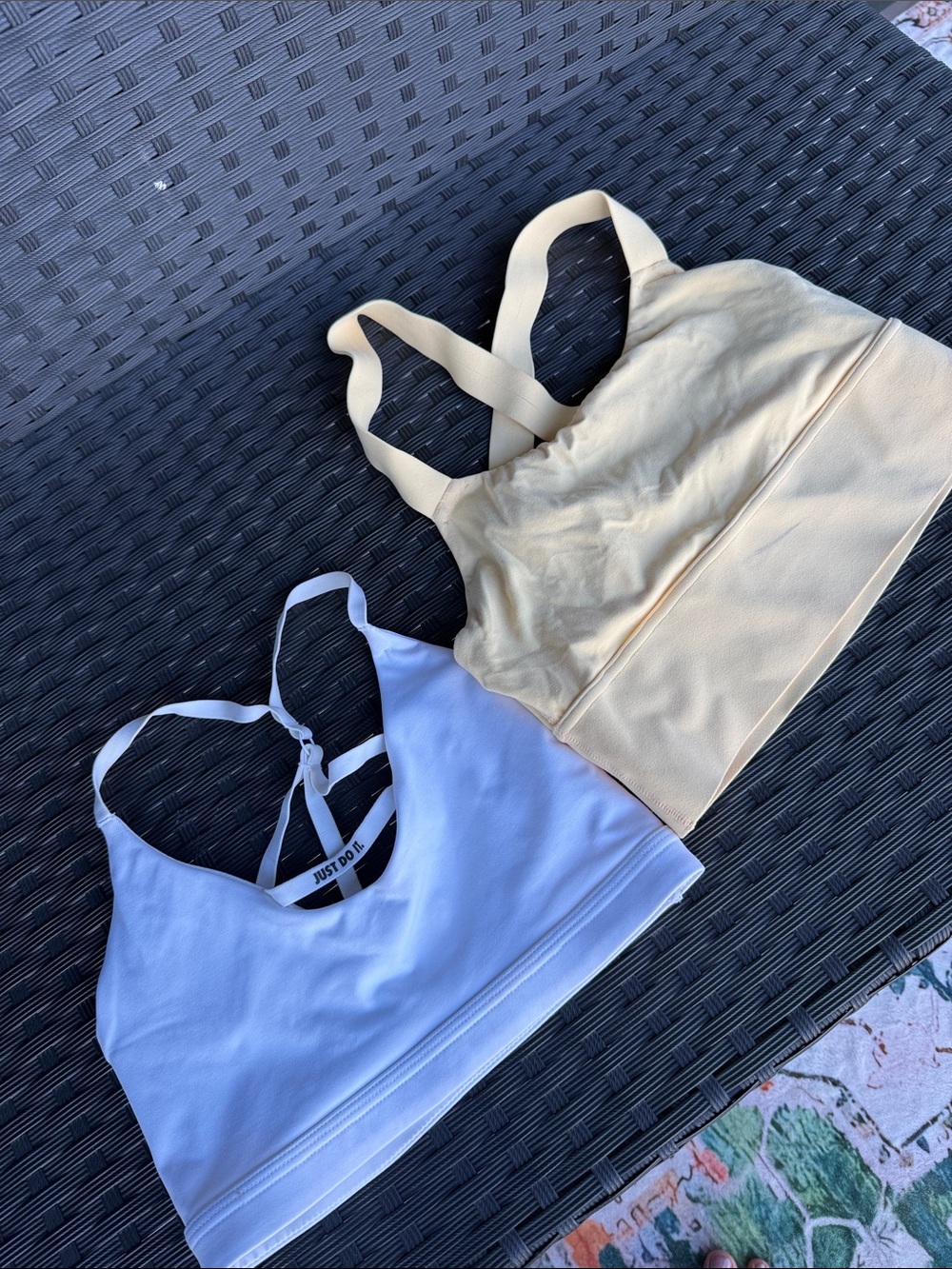 Athleta & Nike Sports Bras - White & Pale Yellow